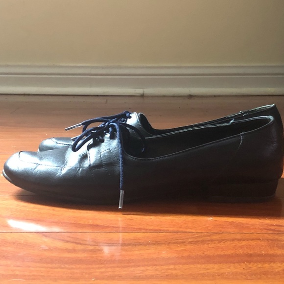 Chanel Navy Blue Leather Loafers - Picture 5 of 15